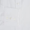 View 3 of product The Turnbull & Asser White Superfine Oxford Cotton Shirt features a T&A collar and 3-button cuffs—ideal for elegant evening attire, shown against a white background.