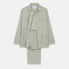 View 1 of product The Turnbull & Asser Green Check Modern Cotton Pyjama Set features a contemporary fit in white and green plaid, made from thicker cotton for added comfort.