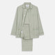The Turnbull & Asser Green Check Modern Cotton Pyjama Set features a contemporary fit in white and green plaid, made from thicker cotton for added comfort.