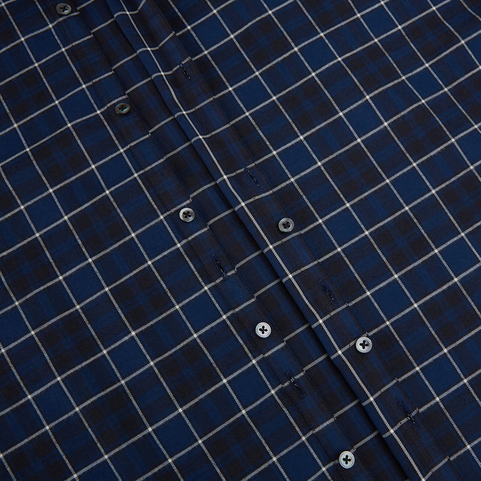 Navy and White Check Windsor Shirt Image 6