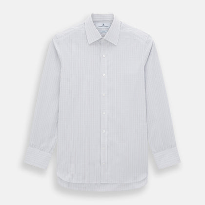 Pale Blue and Grey Grid Check Mayfair Shirt