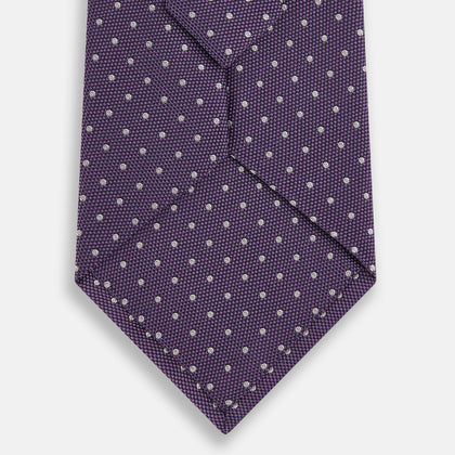 Lavender and Purple Micro Dot Silk Tie Image 2