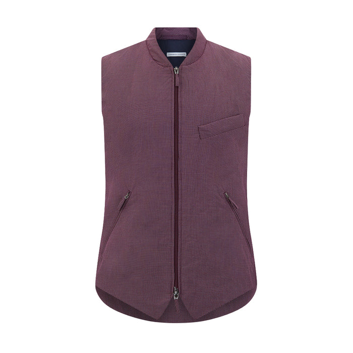 Burgundy Pin Check Padded Gilet Image 4