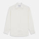 The Turnbull & Asser Cream Silk Tailored Fit Shirt is a long-sleeve button-up with a pointed collar and buttoned cuffs, displayed laid flat against a plain white background.