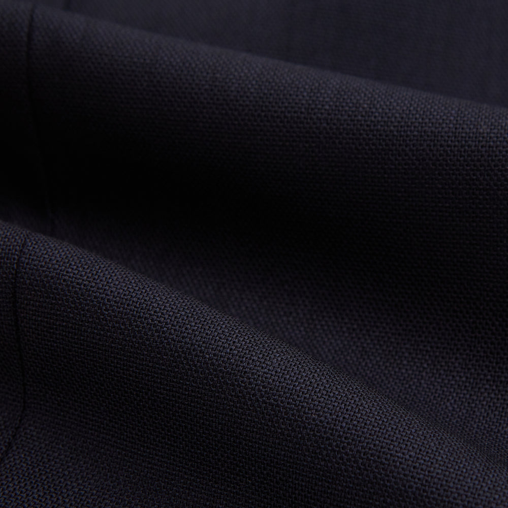 The Navy Rupert Trousers by Turnbull & Asser are tailored wool trousers with a button and zip closure, belt loops, and front creases, elegantly displayed against a plain white background.