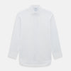 View 1 of product The Turnbull & Asser White Mayfair Shirt is a classic long-sleeve style, crafted from premium sanforised cotton with a collar and button-down front, shown flat against a white background.