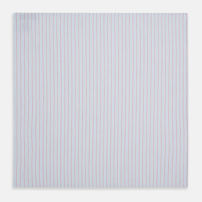 Hand Rolled Red Multi Pinstripe Handkerchief Image 2