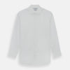 View 1 of product The Turnbull & Asser Tailored Fit Plain White Cotton Shirt features a classic kent collar and 3-button cuffs, displayed against a white background.