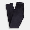 View 5 of product The Turnbull & Asser Navy Corduroy Henry Trousers are tailored fit with a straight-leg cut, made from a wool-cotton blend, and feature front button and zip closure, shown against a plain white background.