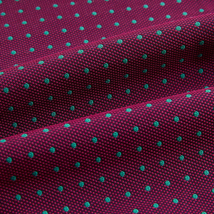 Green Micro Dot and Magenta Silk Cravat Image 3