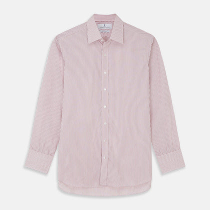 Burgundy Stripe West Indian Sea Island Cotton Fabric Image 1