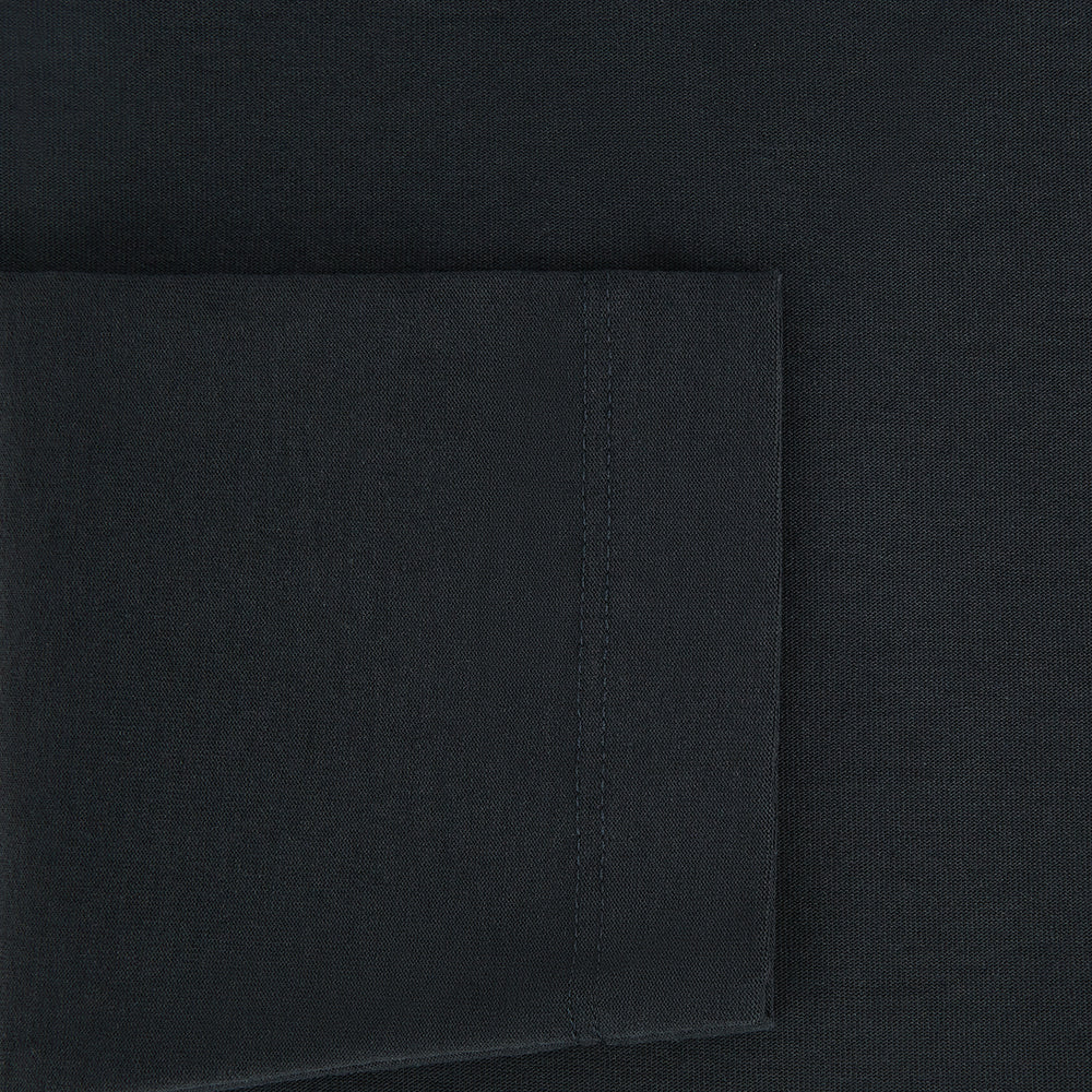 The Turnbull & Asser Charcoal Long-Sleeve T-shirt, featuring a classic crew neck, is displayed flat on a white background, showcasing its versatile style for men's fashion.