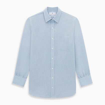 Pale Blue Cotton Cashmere Derby Collar Richmond Shirt Image 6