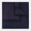 View 1 of product The Turnbull & Asser Navy and Purple Dot Silk Pocket Square features a stylish dot pattern—ideal for adding a refined touch to your look.