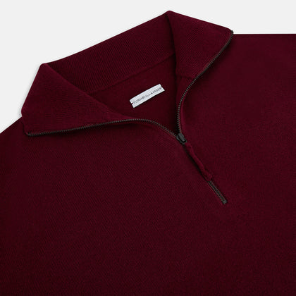 Ruby Red Half-Zip Cashmere Jumper Image 1