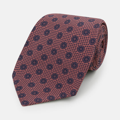 Antique Pink Medallion Silk Tie