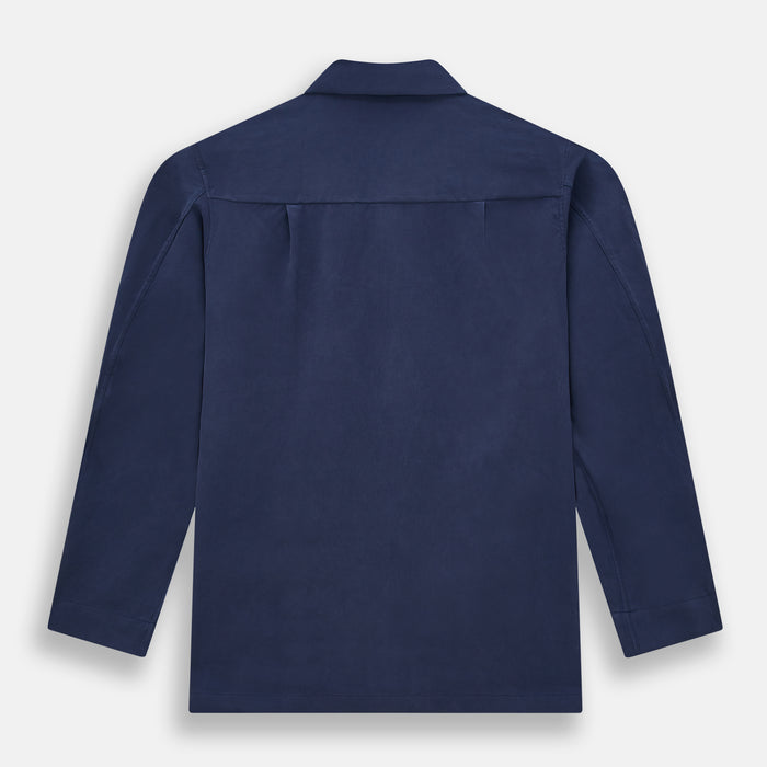 Navy Silk Pyjama Set Image 4