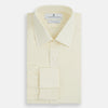 View 4 of product The Cream Cotton Shirt with T&A Collar and Double Cuffs by Turnbull & Asser is shown laid flat on a white background.