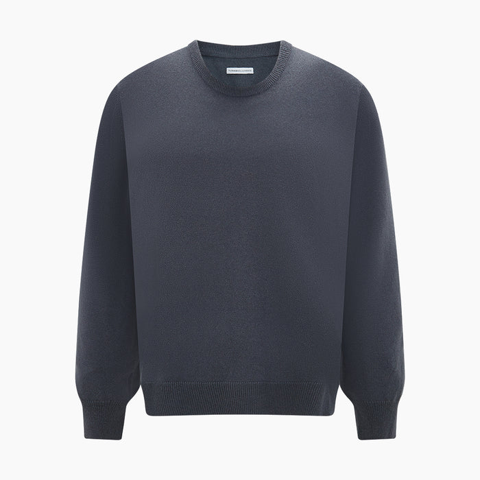 Grey Cashmere Round Neck Jumper Image 4