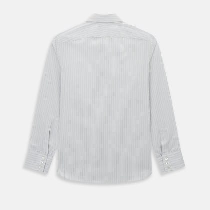 Grey and Blue Pinstripe Westminster Shirt Image 2