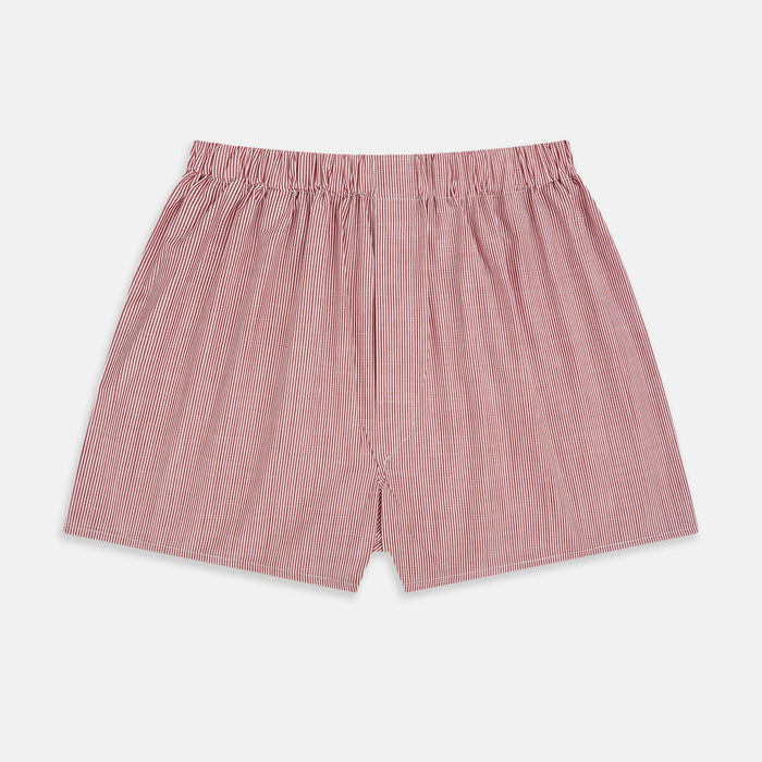 Red Fine Bengal Stripe Godfrey Boxer Shorts