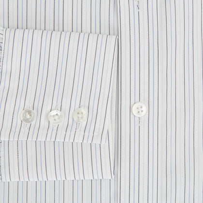 Blue Multi-Tone Double Pinstripe Mayfair Shirt Image 3