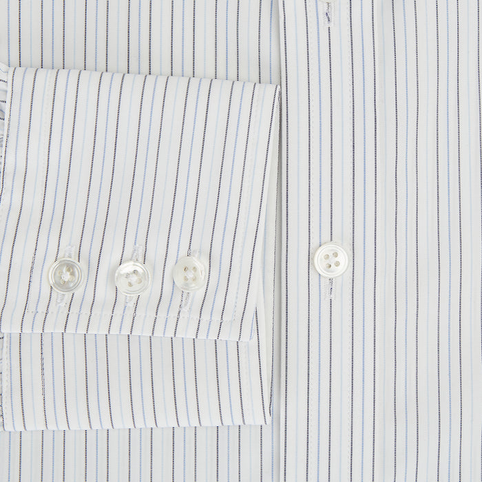 Blue Multi-Tone Double Pinstripe Mayfair Shirt Image 3