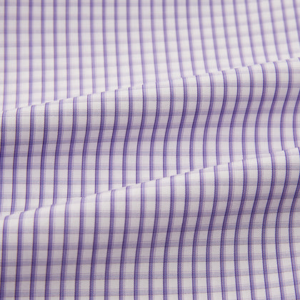 Purple Micro Shadow Check Mayfair Shirt Image 5