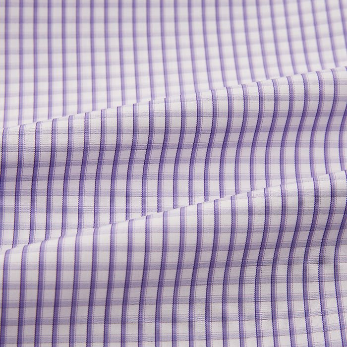 Purple Micro Shadow Check Mayfair Shirt Image 5