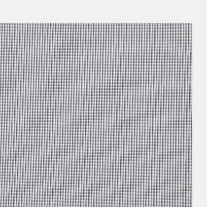 Navy Blue Shadow Grid Check Hand-Rolled Handkerchief Image 1