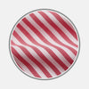 View 1 of product Close-up of Turnbull & Asser's Pink Candy Stripe Cotton Fabric, featuring diagonal red and white stripes, displayed within a circular frame on a plain background.