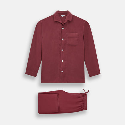 Burgundy Silk Pyjama Set
