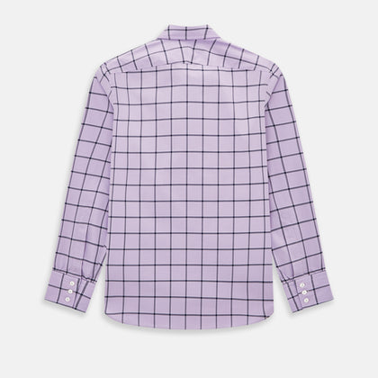 Lilac Grid Check Windsor Shirt Image 2