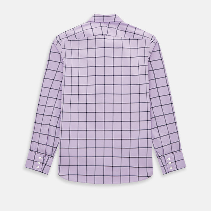 Lilac Grid Check Windsor Shirt Image 2