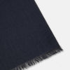 View 2 of product The Turnbull & Asser Brown and Navy Cashmere Scarf features a long, rectangular shape, color block design, soft texture, and lightly frayed edges, elegantly folded on a plain white background.