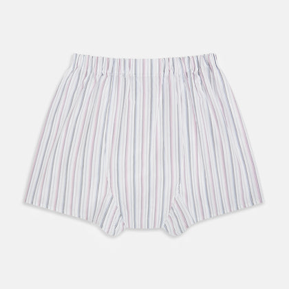 Purple Multi-Stripe Godfrey Boxer Shorts Image 1