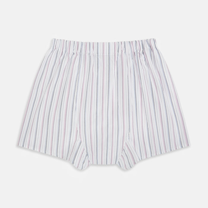 Purple Multi-Stripe Godfrey Boxer Shorts Image 1