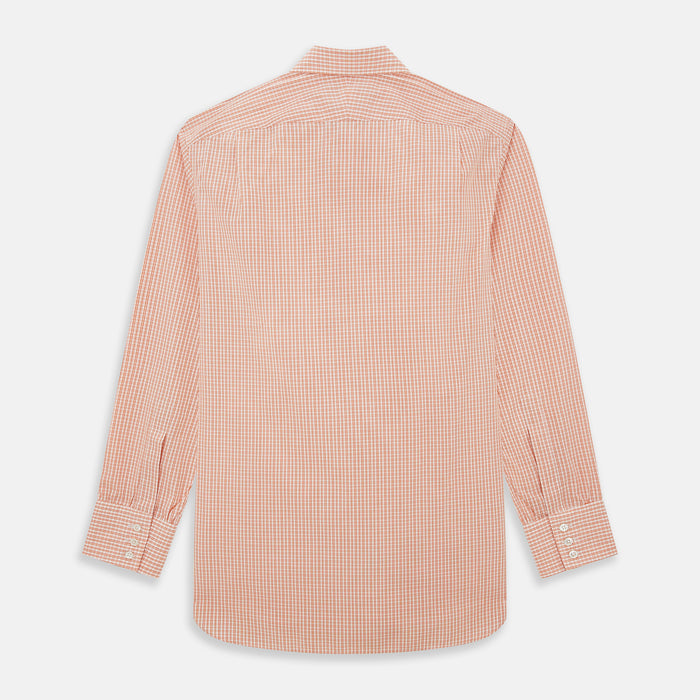 Orange Micro Check Mayfair Shirt Image 2