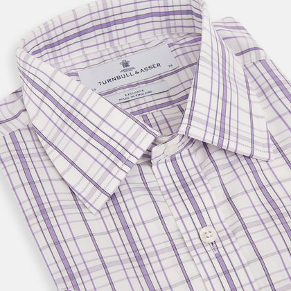 Purple Plaid Check Mayfair Shirt Image 1