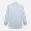 View 3 of product The Light Blue Mayfair Shirt by Turnbull & Asser is a men's cotton dress shirt featuring a pointed collar and button-down front, shown flat on a white background.