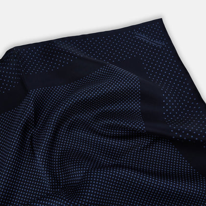 Midnight Blue Dot Silk Pocket Square Image 1