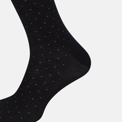 Navy/Pale Blue Polka Dot Mid-Length Socks Image 3