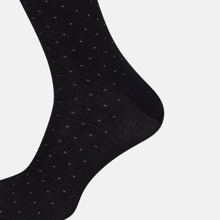 Navy/Pale Blue Polka Dot Mid-Length Socks Image 3