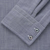 View 2 of product The Turnbull & Asser Navy Houndstooth Wool Tailored Fit Shelton Shirt features a classic collar, buttoned cuffs, and a refined tailored fit, shown laid flat on a white background.