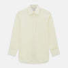View 1 of product The Cream Cotton Shirt with T&A Collar and Double Cuffs by Turnbull & Asser is shown laid flat on a white background.