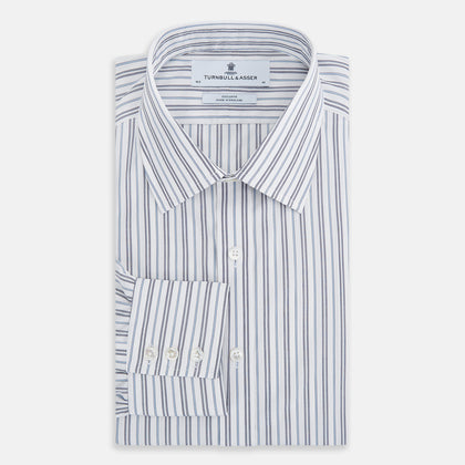 Navy Multi Stripe Mayfair Shirt Image 4