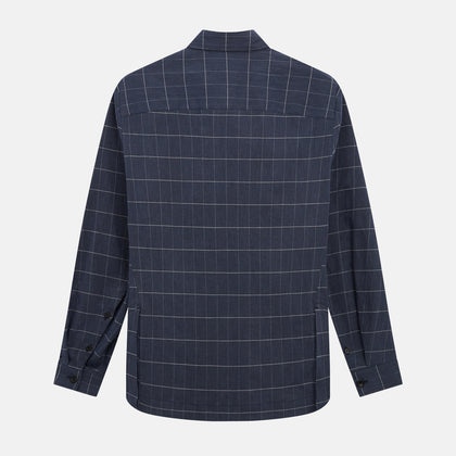 Royal Blue Check Hampstead Overshirt Image 2