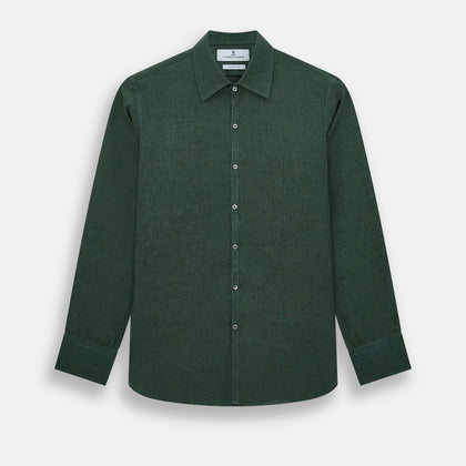 Forest Green Linen Westminster Shirt