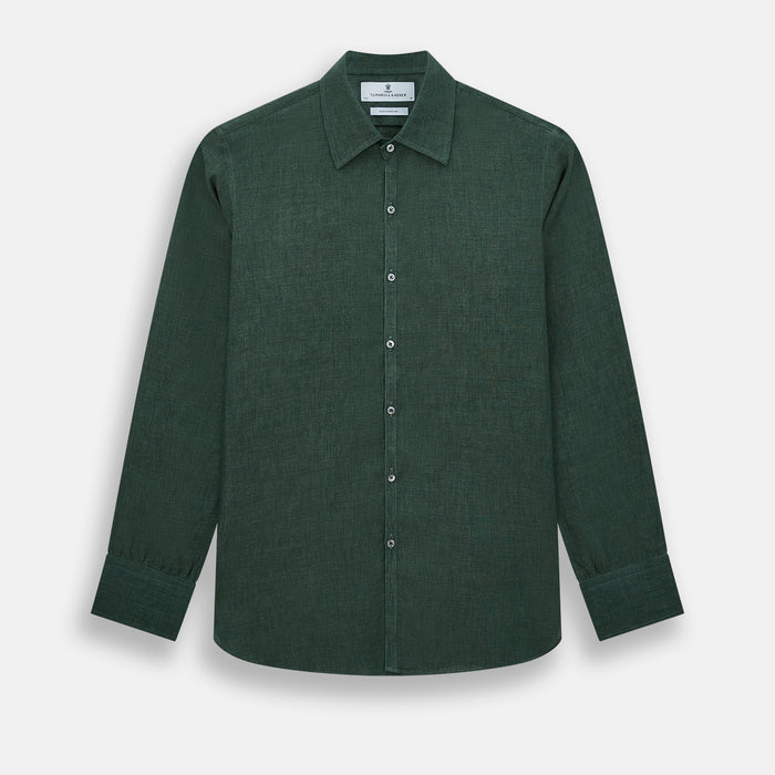 Forest Green Linen Westminster Shirt