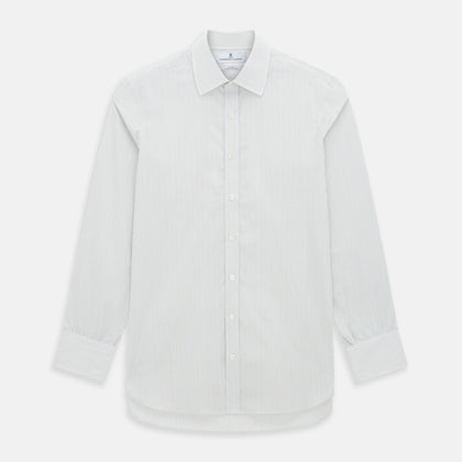 Petrol Hairline Stripe Mayfair Shirt